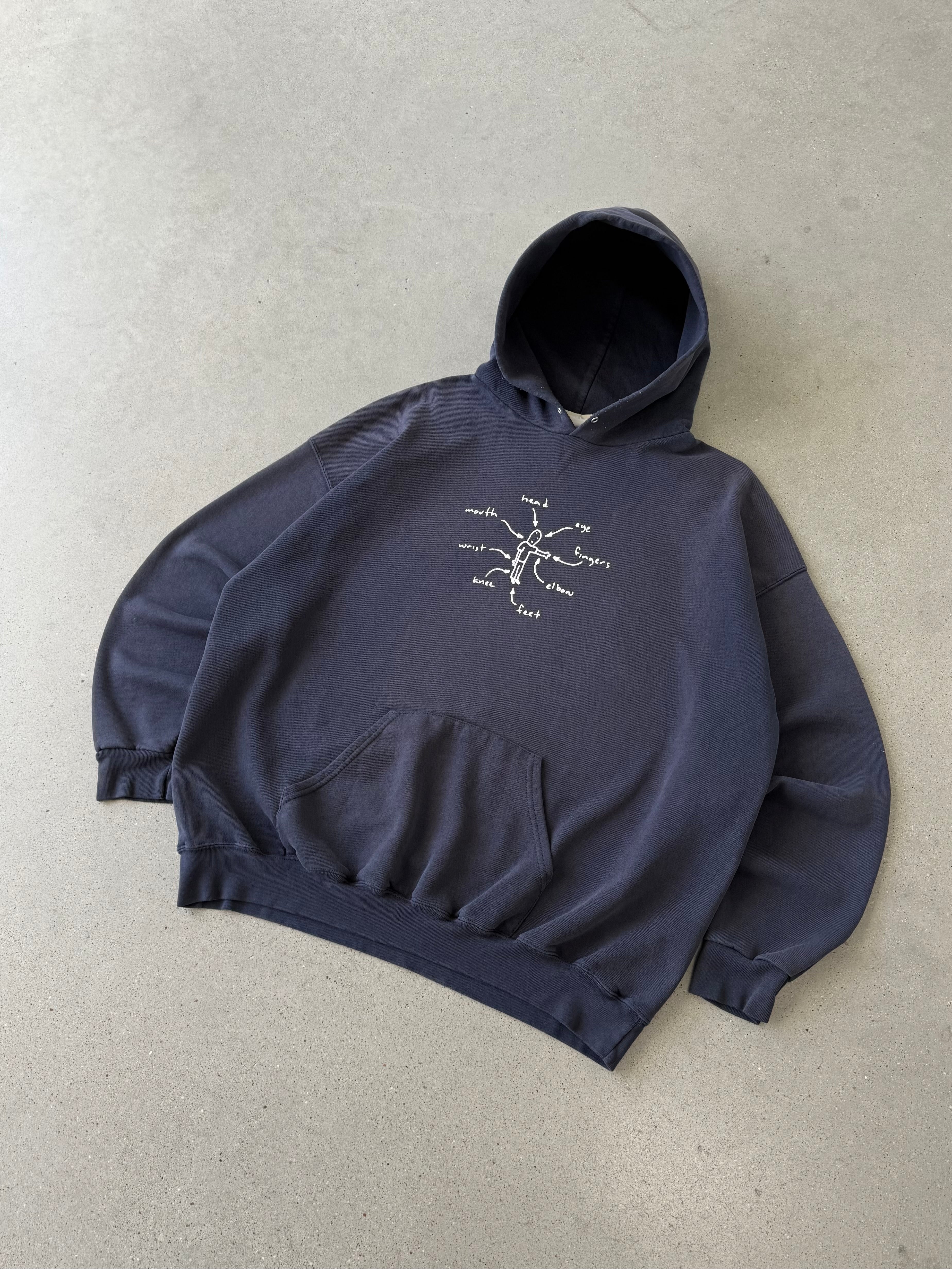 Vintage 90s Doodle Man Hoodie - XXL