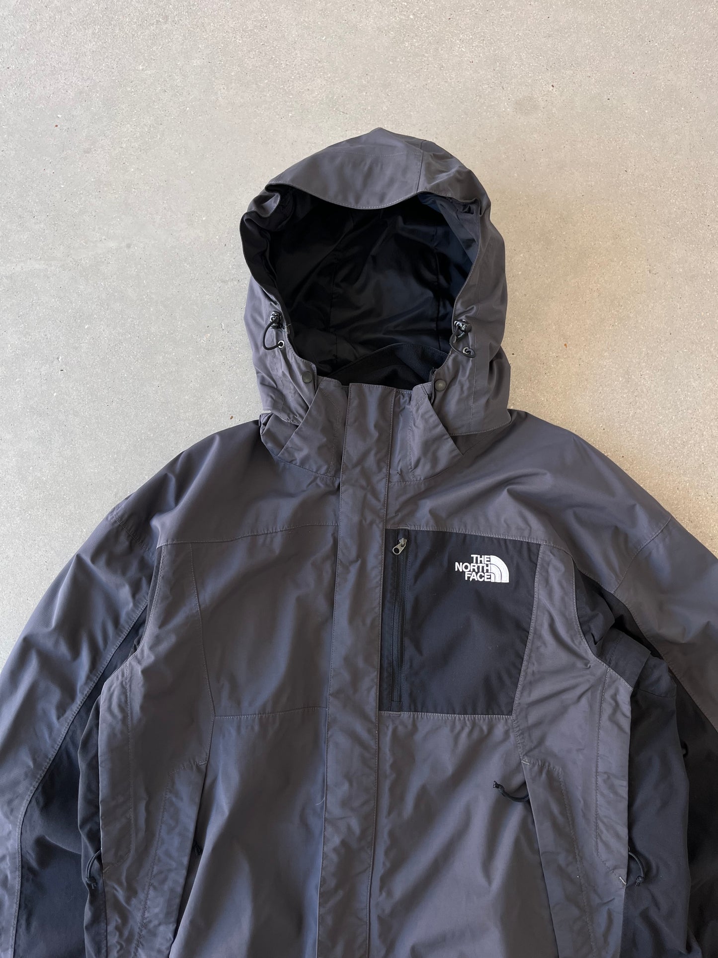 Vintage The North Face Gray/Black Hyvent Hooded Jacket - L