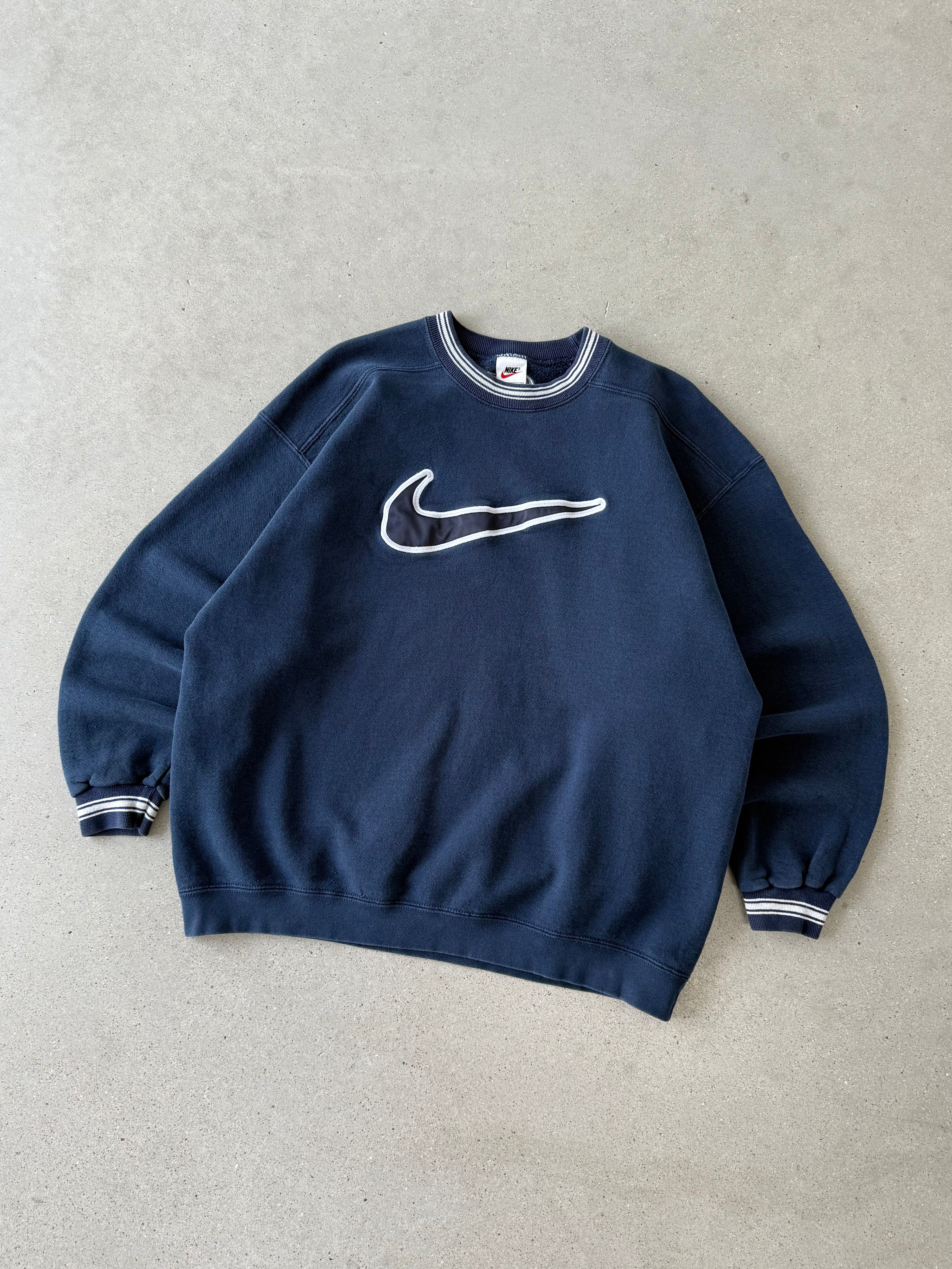 Vintage 1990s Nike Big Swoosh Crewneck - XL