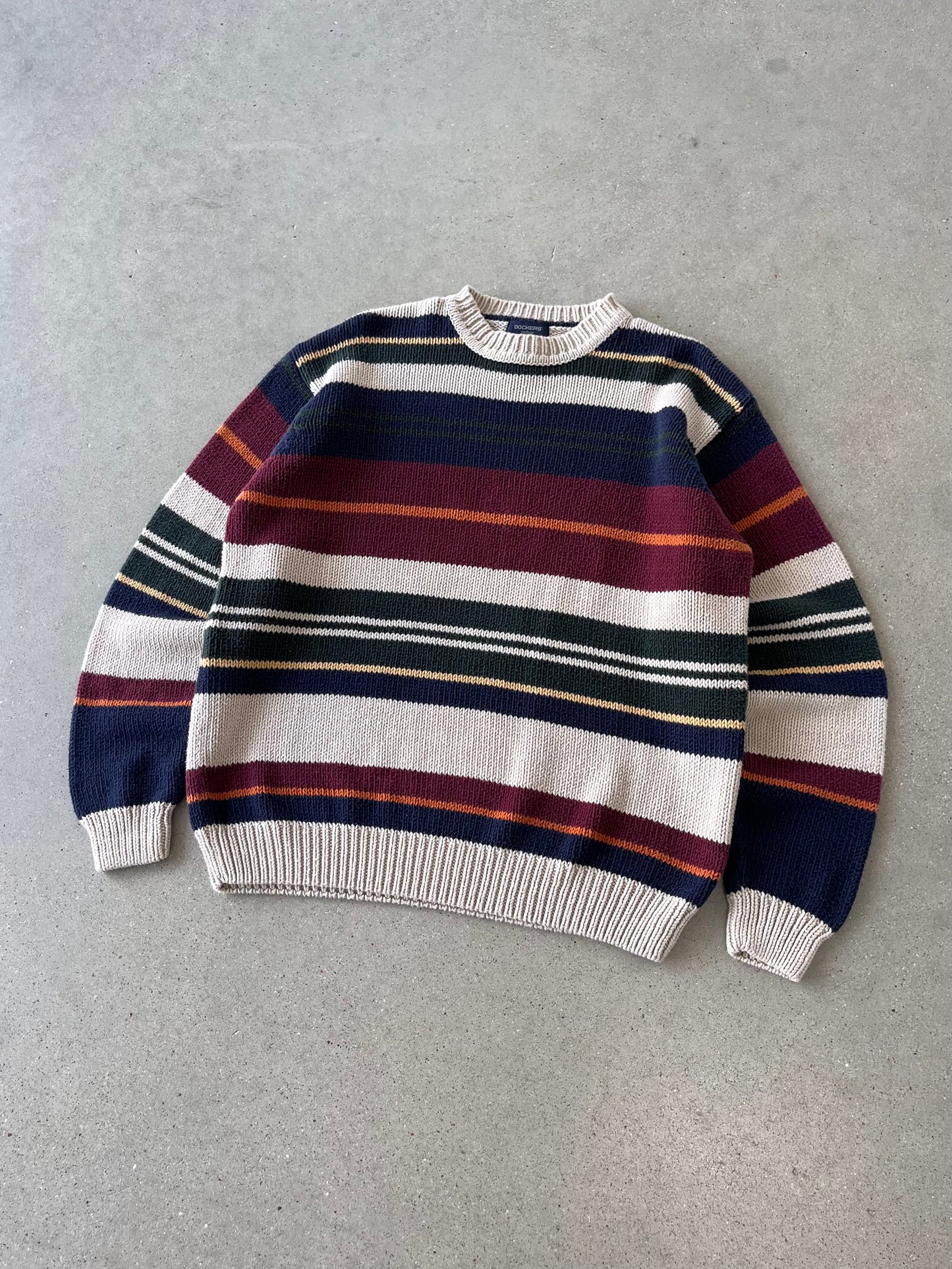 Vintage Dockers Striped Knitted Sweater - M