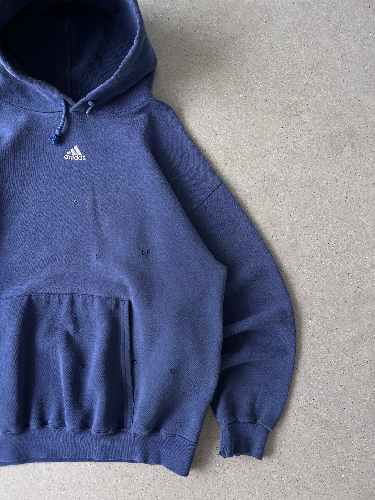 Vintage Adidas Center Stripes Hoodie - L