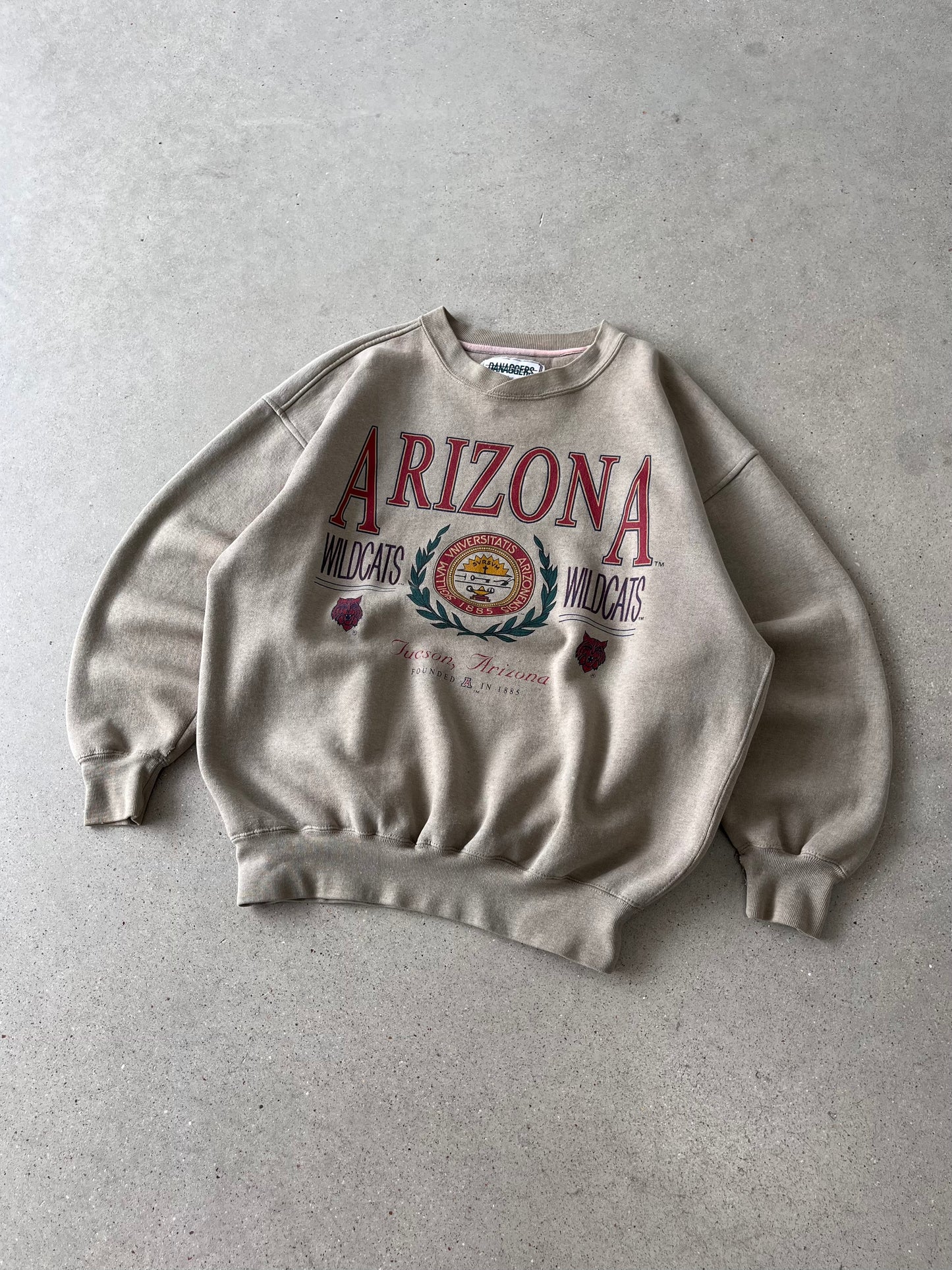 Vintage Arizona Wildcats Mocha Crewneck - L