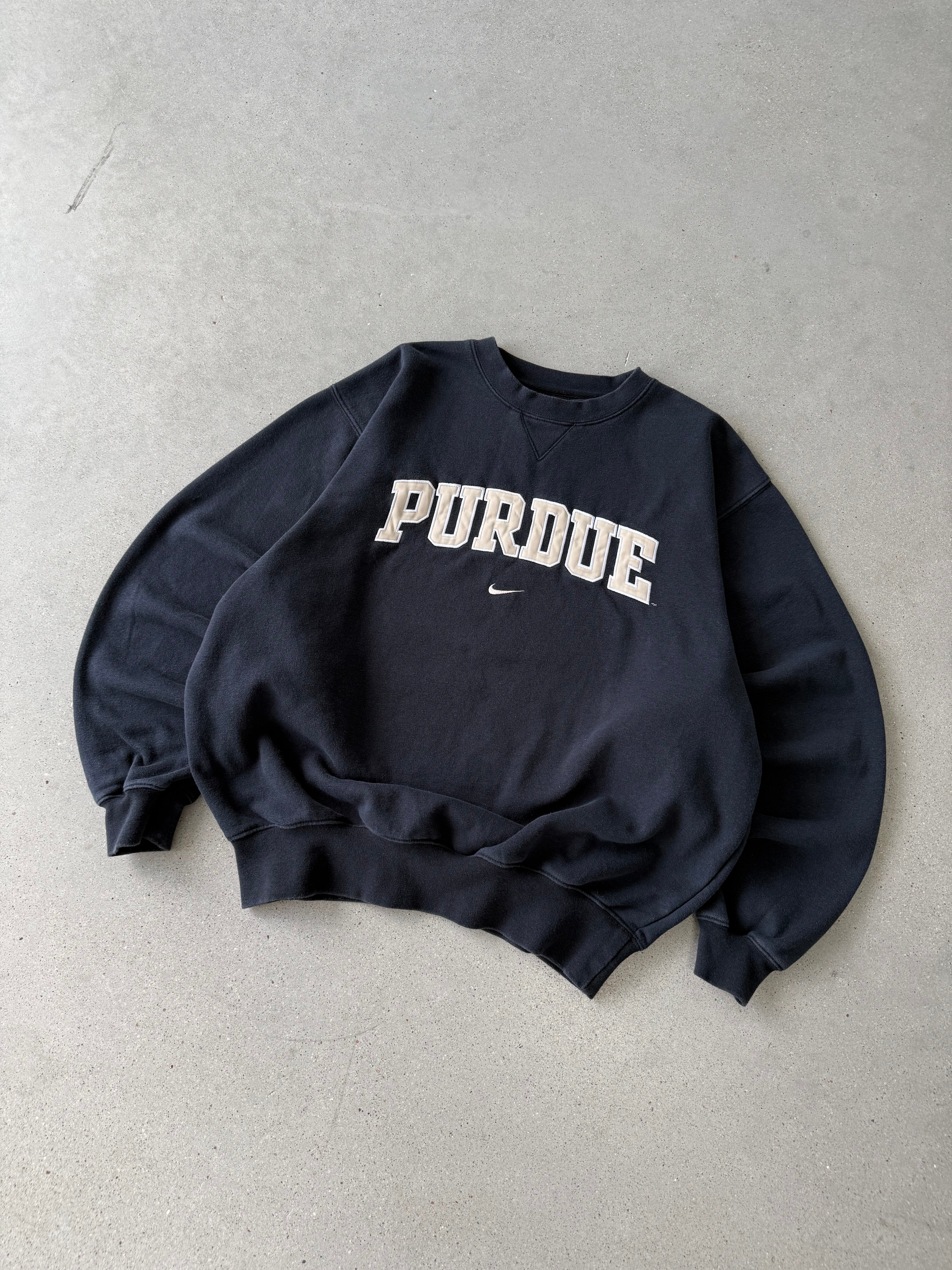 Vintage Nike TEAM Purdue Center Swoosh Crewneck  - M