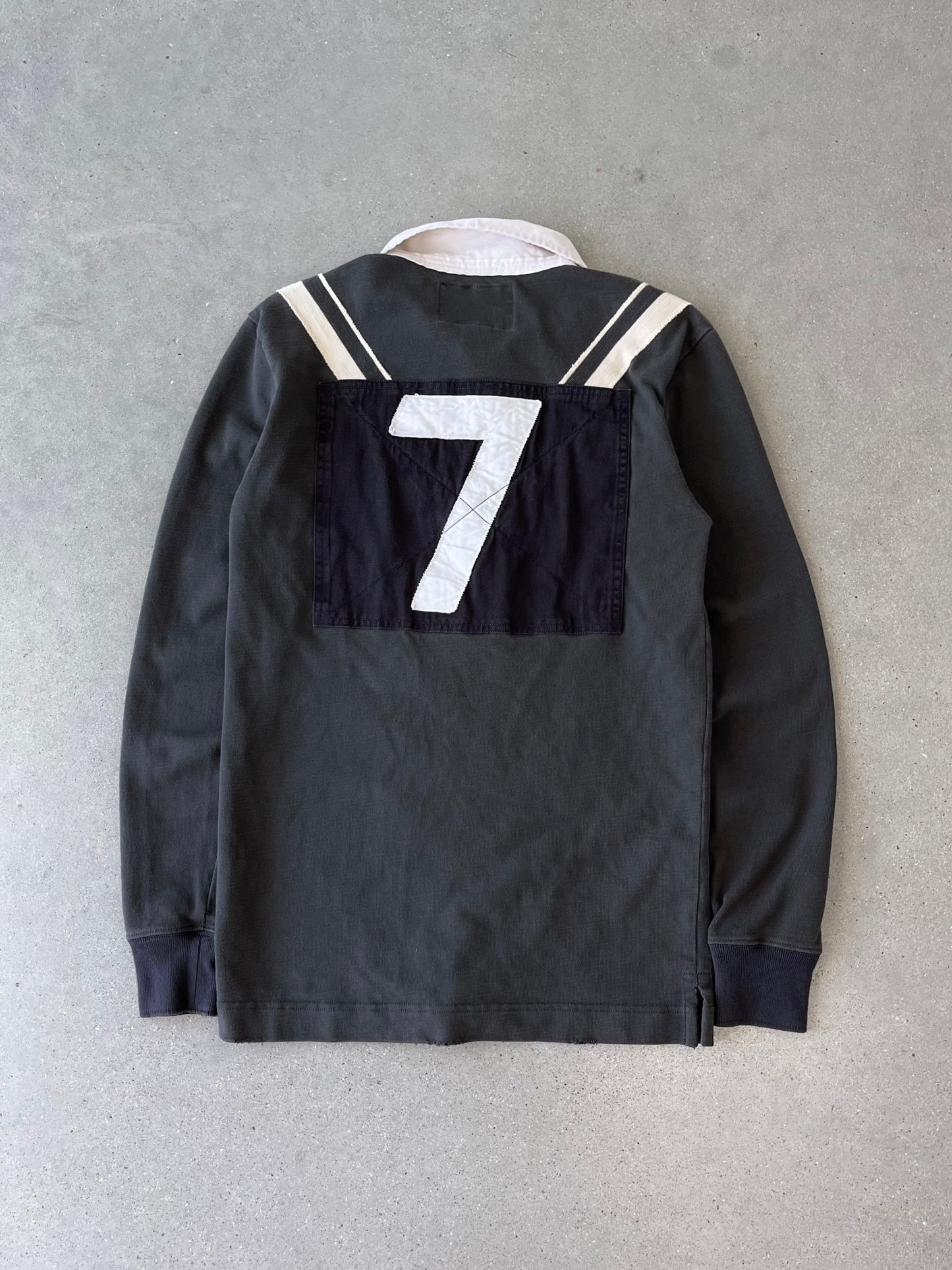 Vintage Rugby Slim Fit Long Sleeve Polo - S