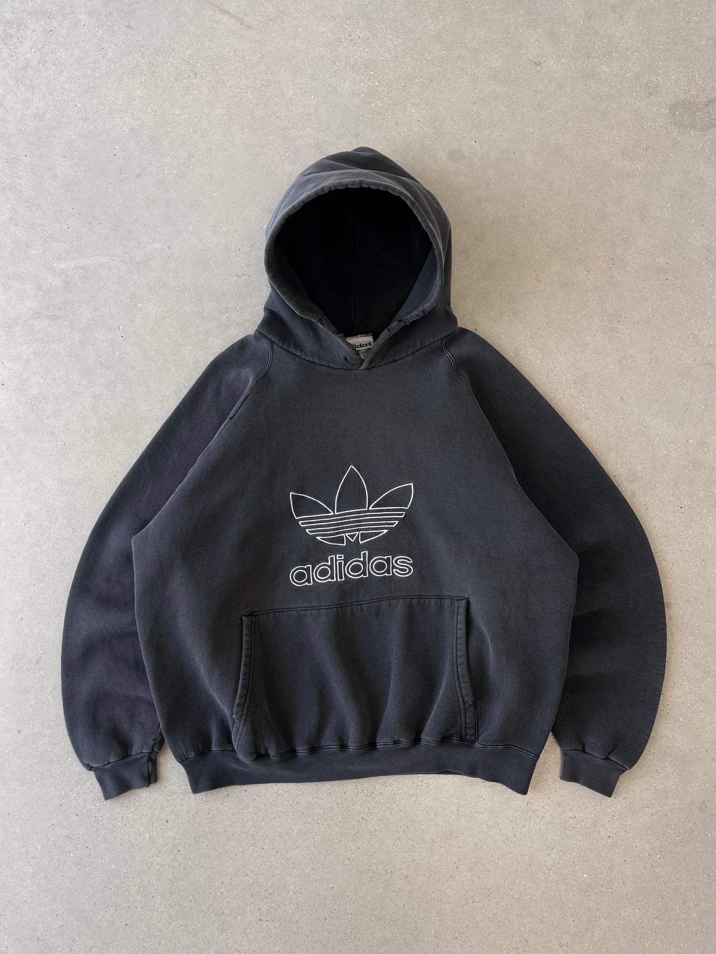 Vintage 90s Adidas Distressed Hoodie - L