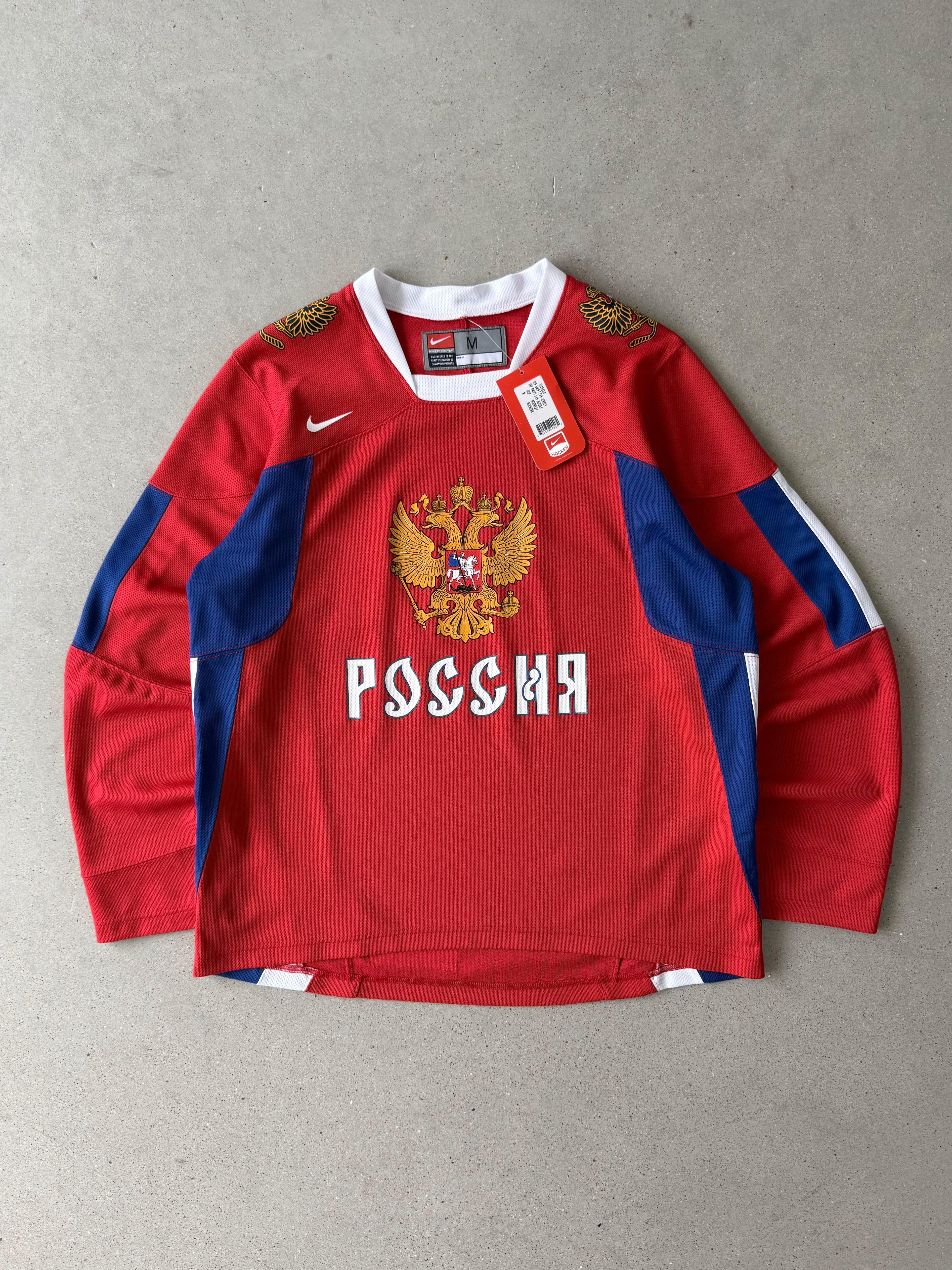 Vintage 2006 Nike Olympic RUSSIA Hockey Jersey - M (DEADTSOCK)