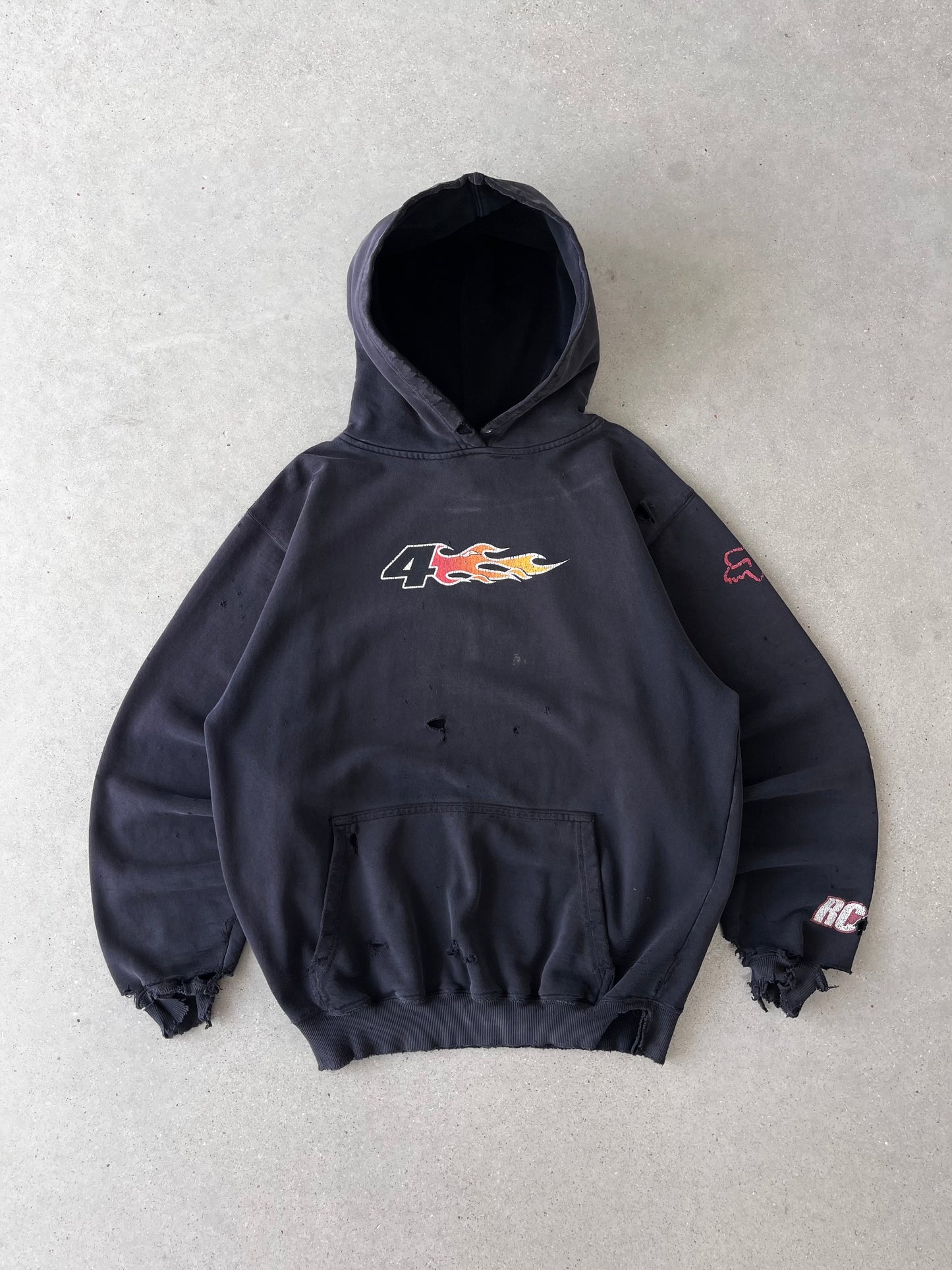 Vintage Y2K FOX Trashed Hoodie - M