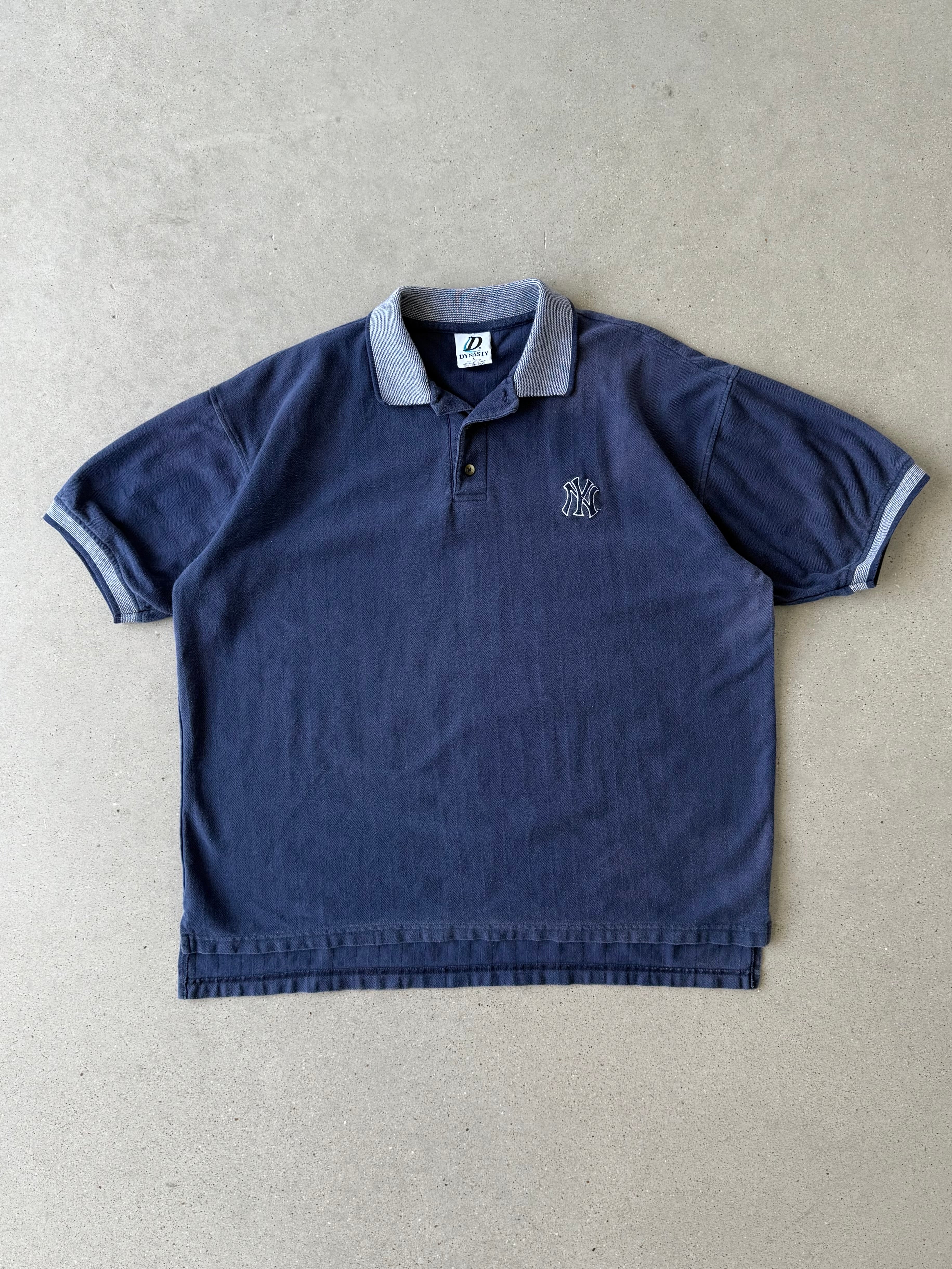 Vintage NY Yankees Oversized Polo Shirt - L