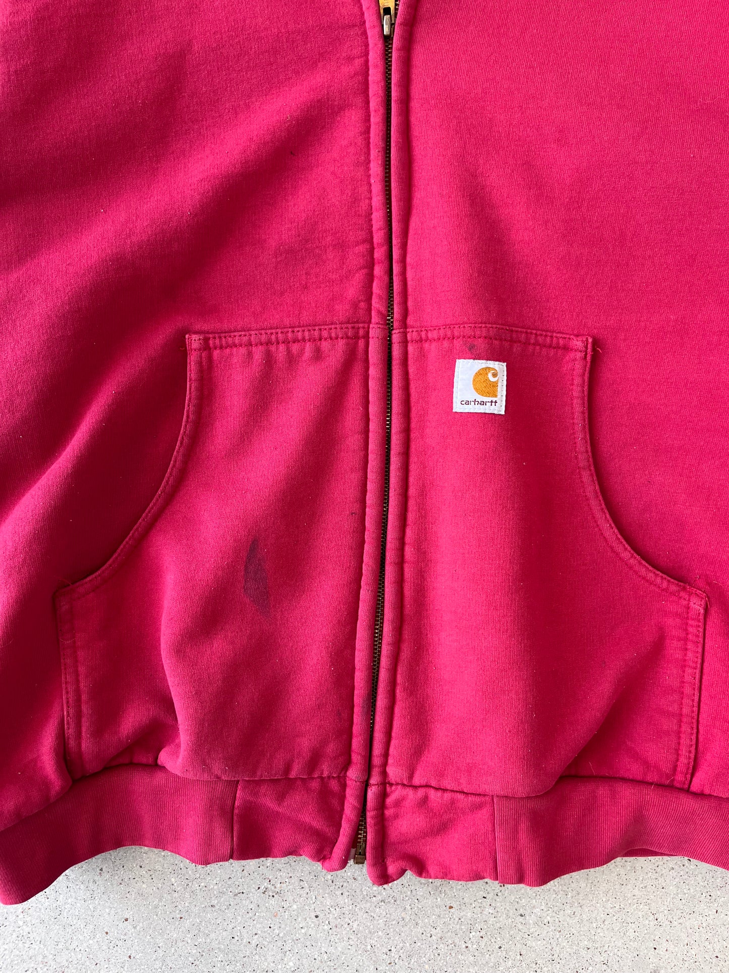 Vintage Carhartt Thermal-lined Cherry Zip-up Hoodie - XL