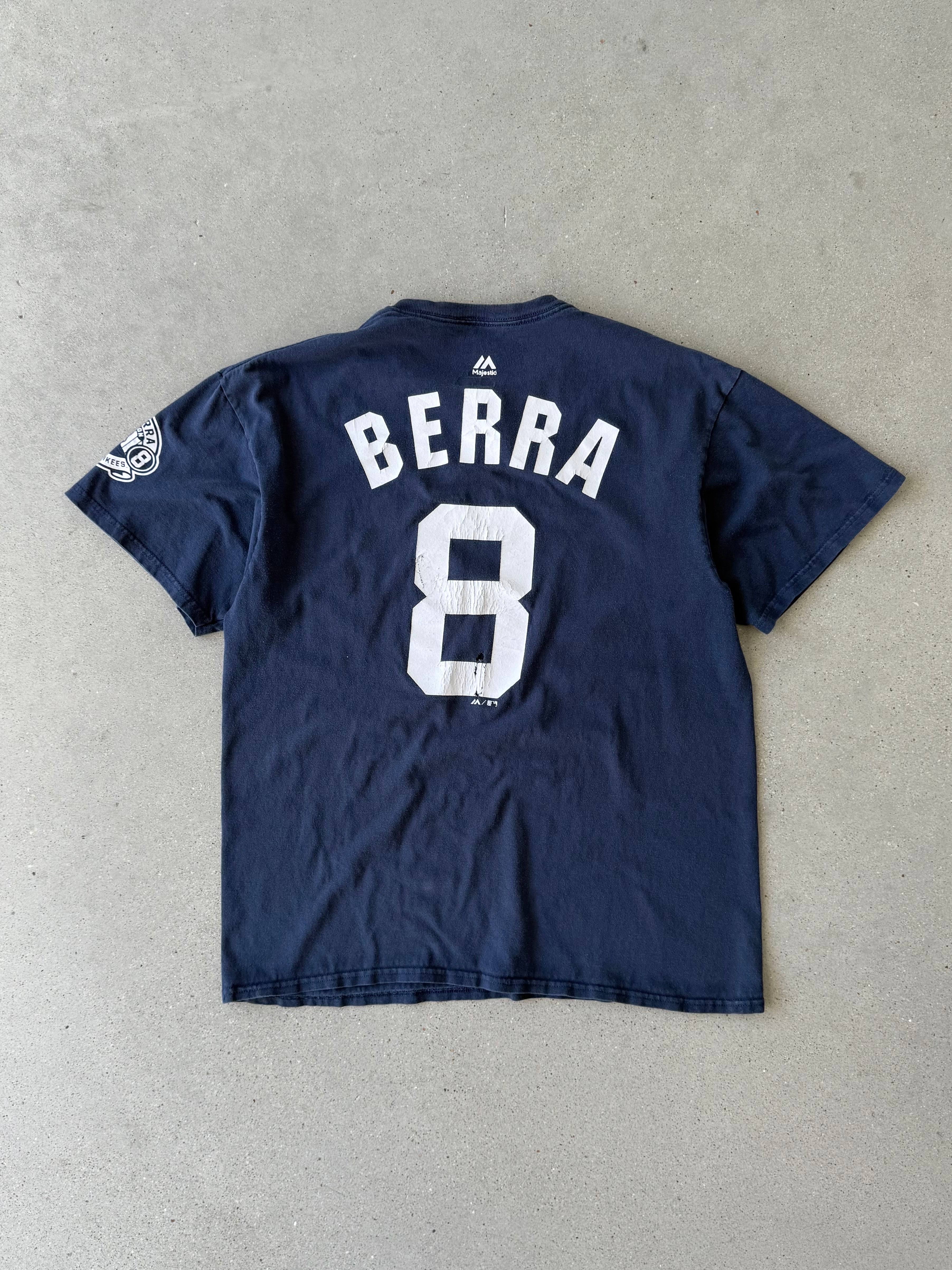 Vintage NY Yankees Chest Logo Berra #8 Tee - L