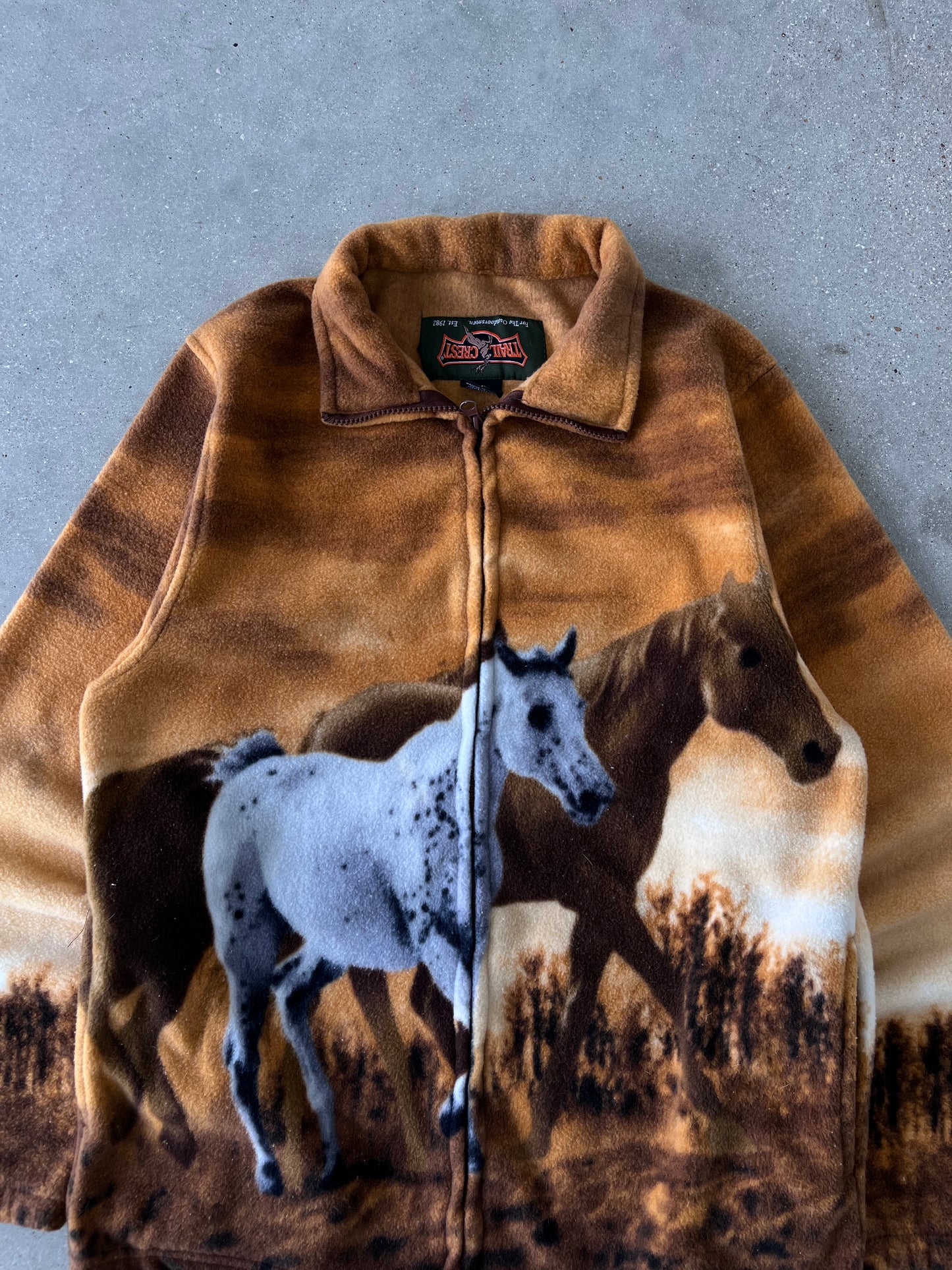 Vintage 90s Horse Fleece Jacket - M