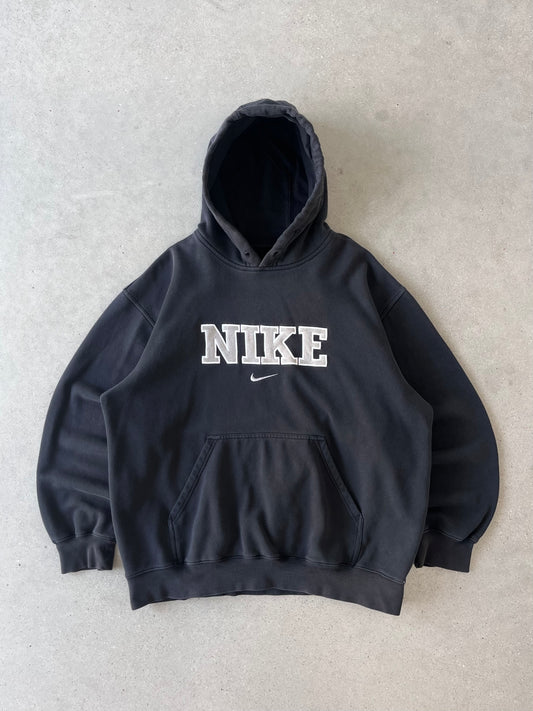 Vintage Nike Spell-out Black Hoodie - L