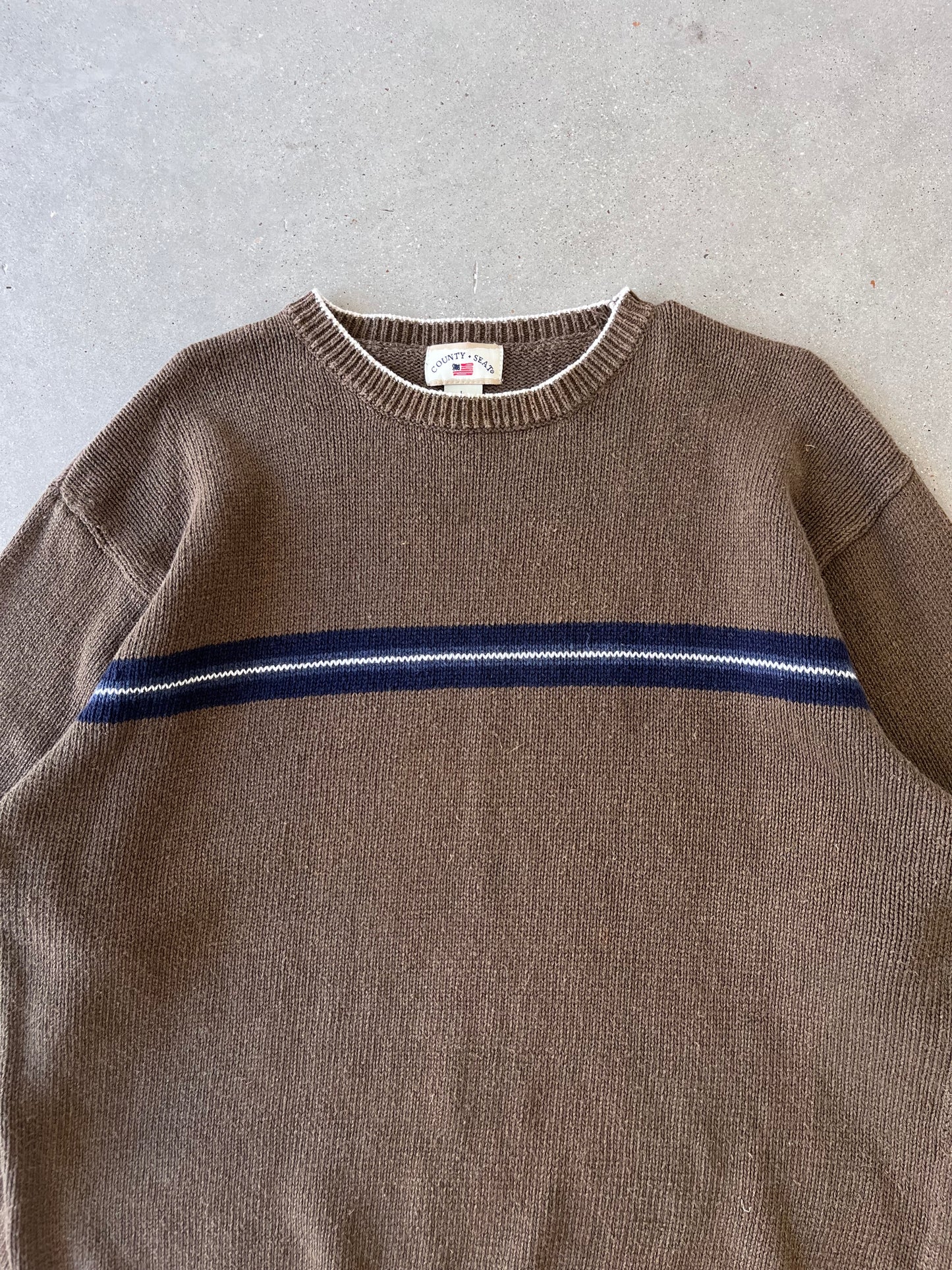 Vintage County Seat Striped Sweater - L