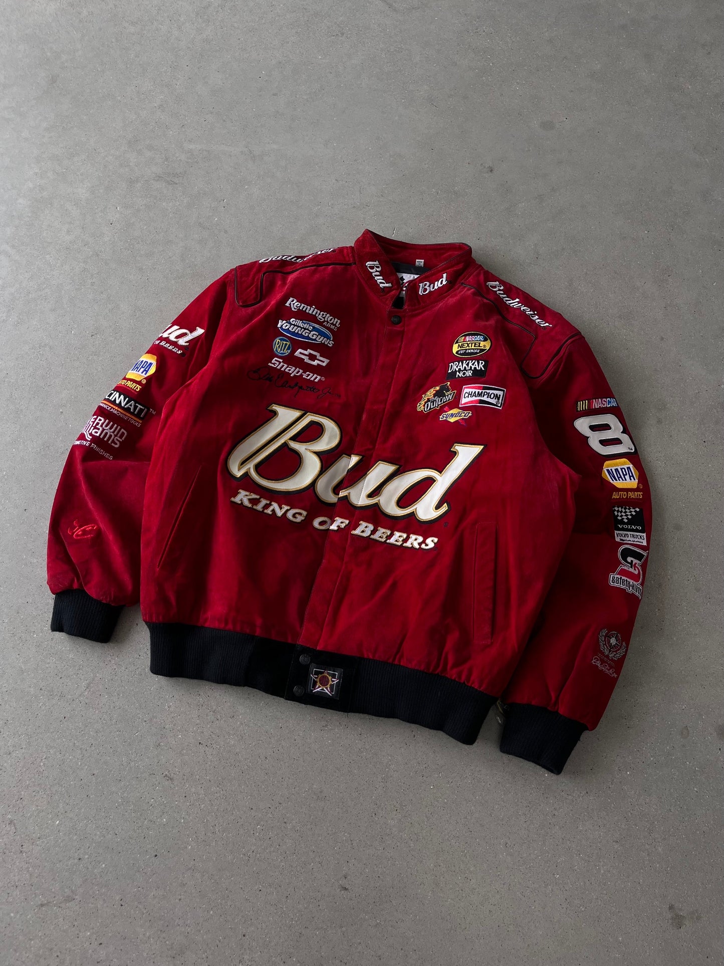 Vintage NASCAR Budweiser Suede Racing Jacket - XL