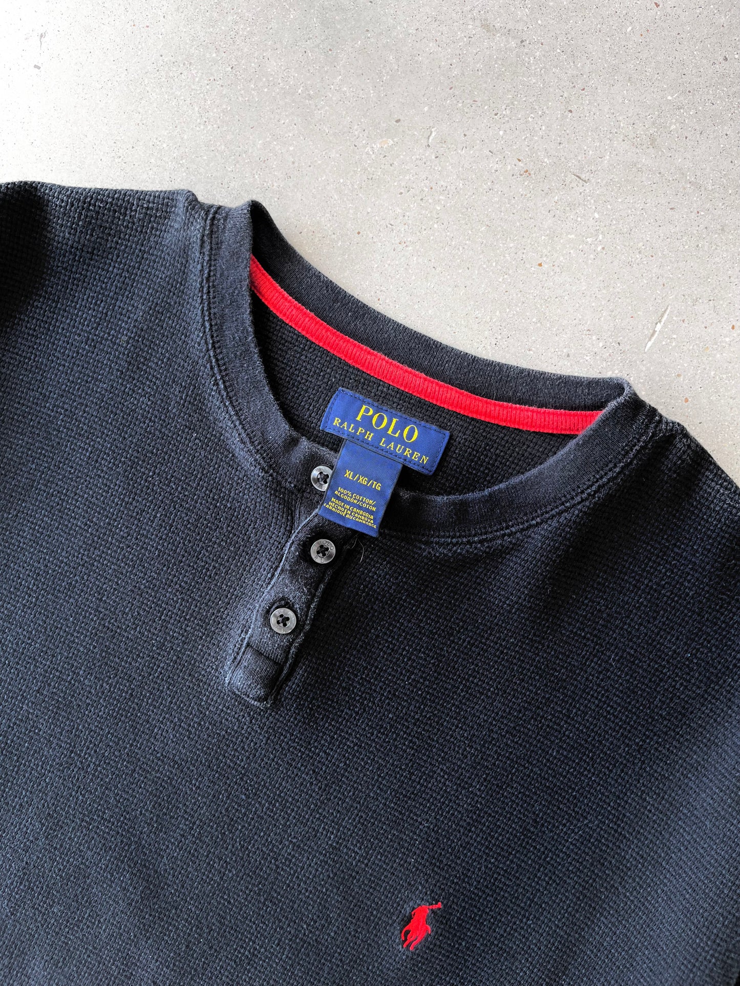 Vintage Polo Ralph Lauren Black Thermal - XL