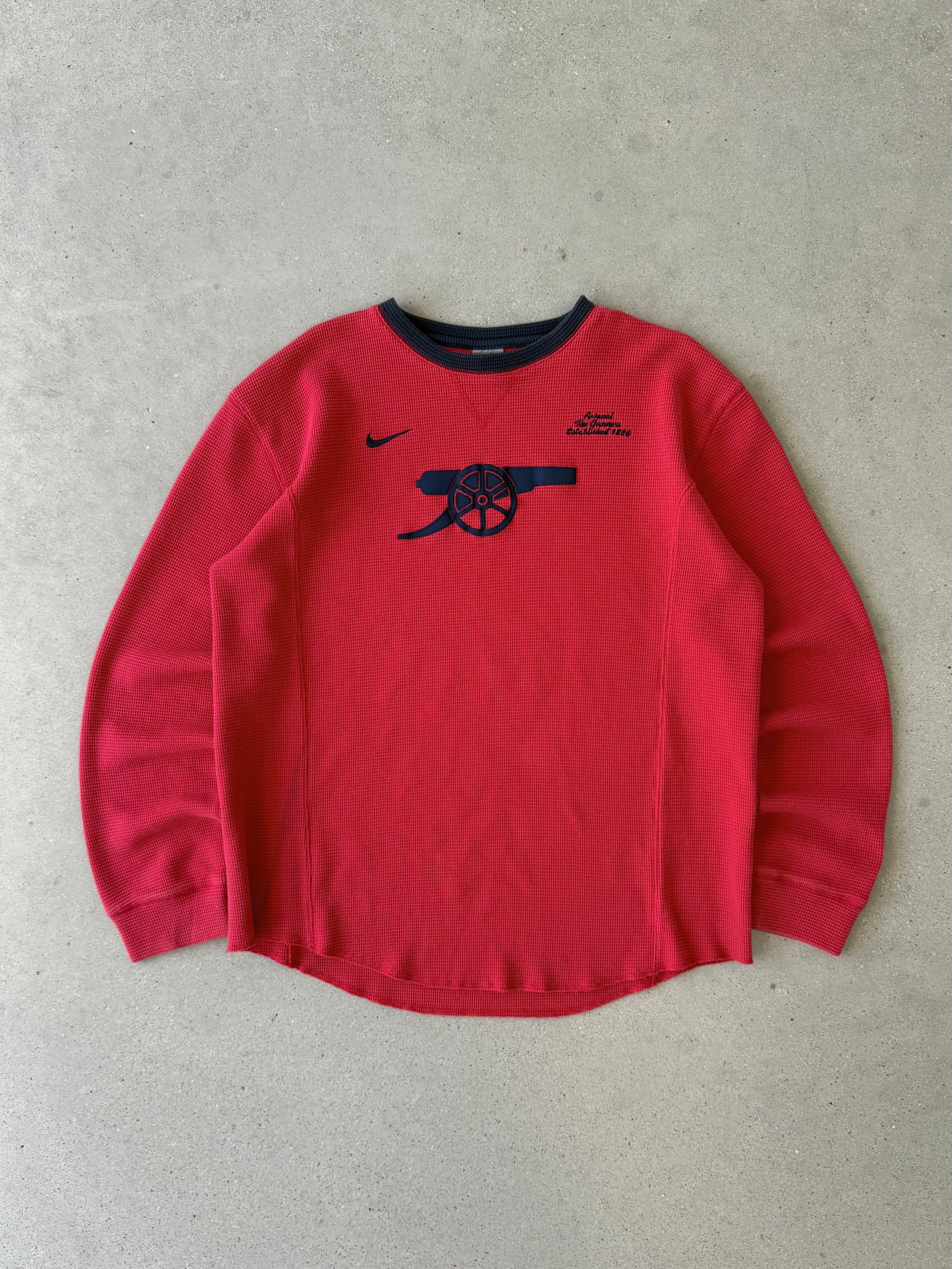 Vintage Nike Arsenal Football Red Thermal Long Sleeve - XL