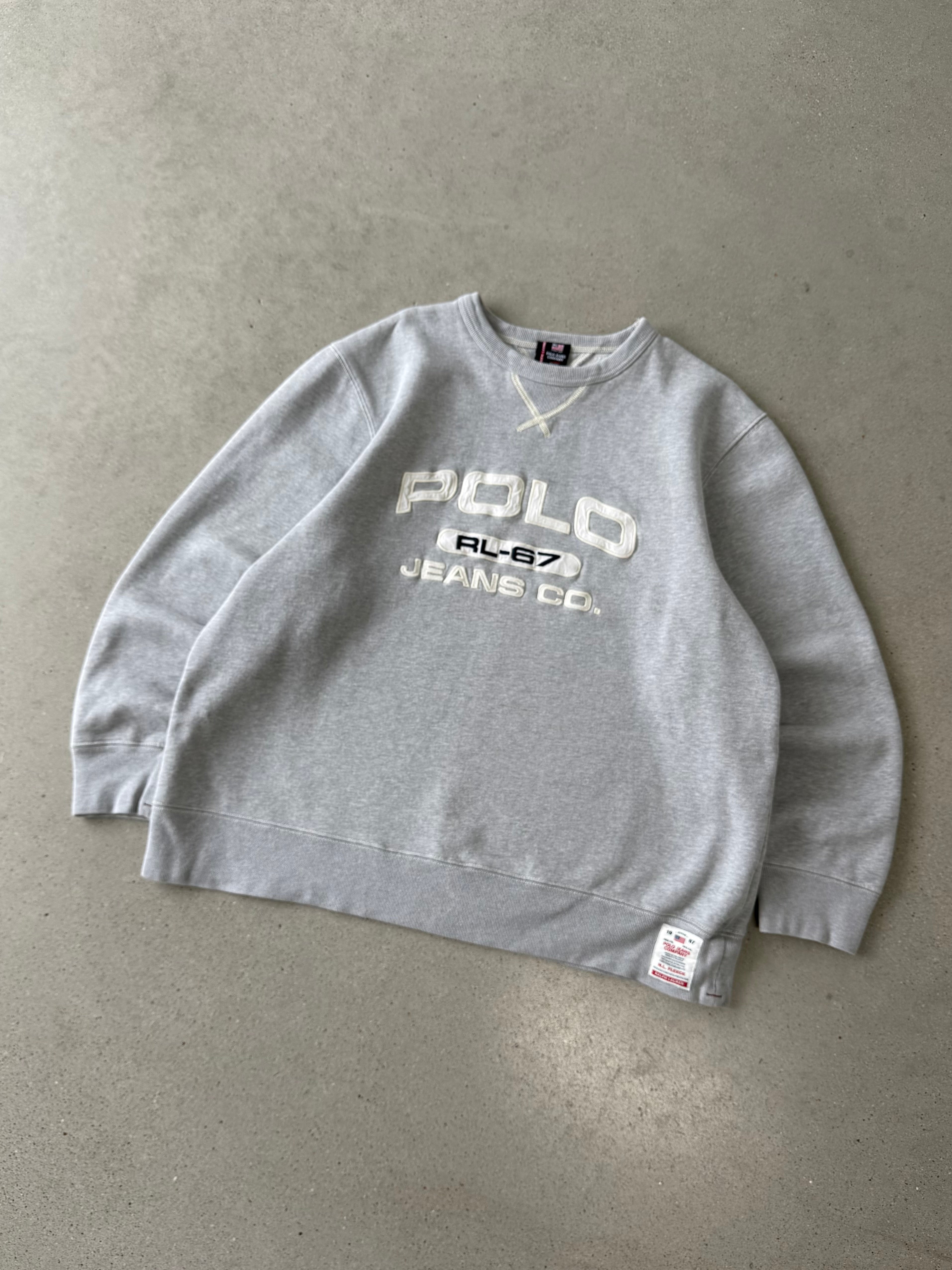 Vintage Polo Jeans Co. Gray Crewneck - XL