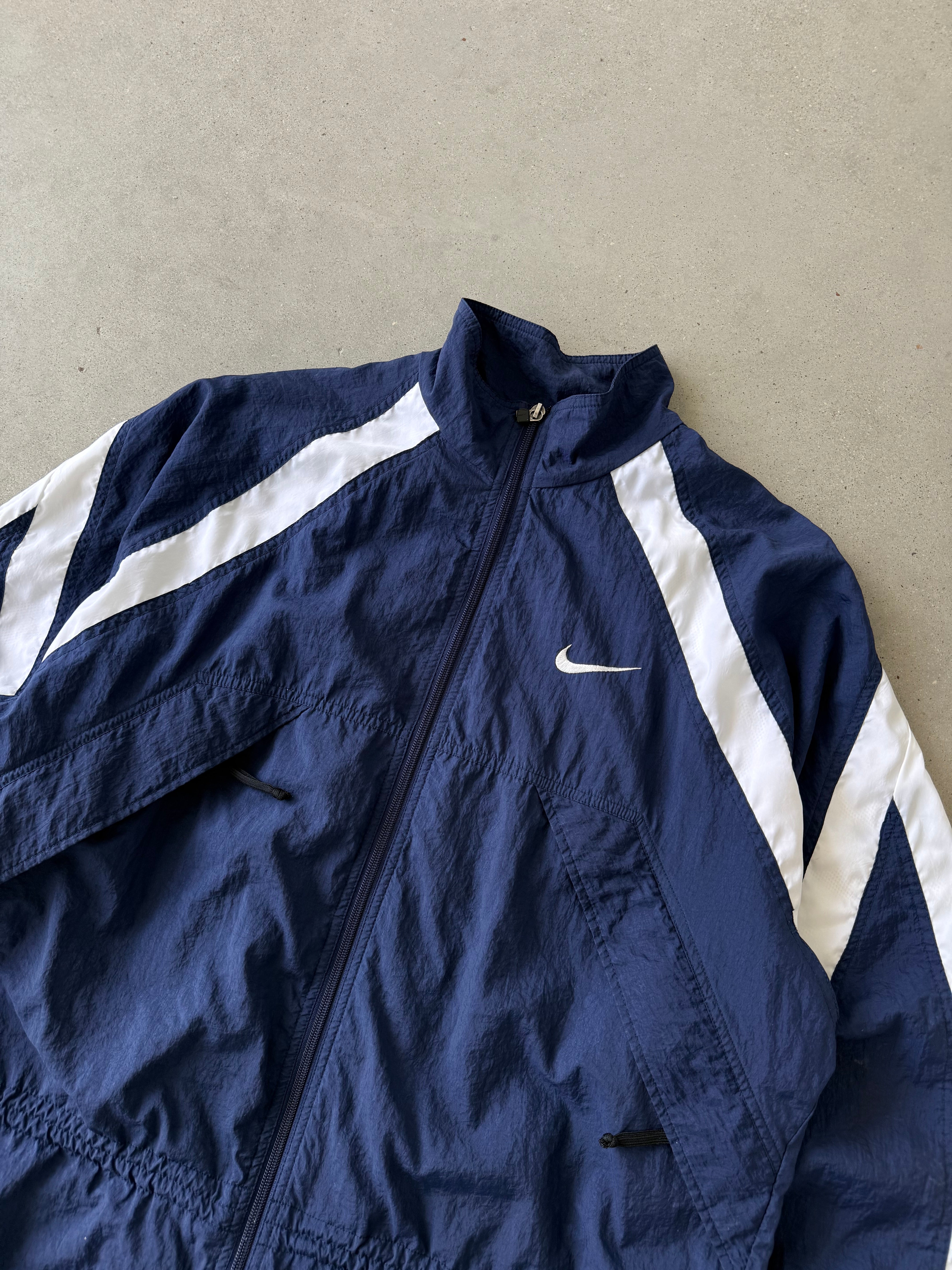 Vintage Nike Mini Swoosh Navy/White Windbreaker - M