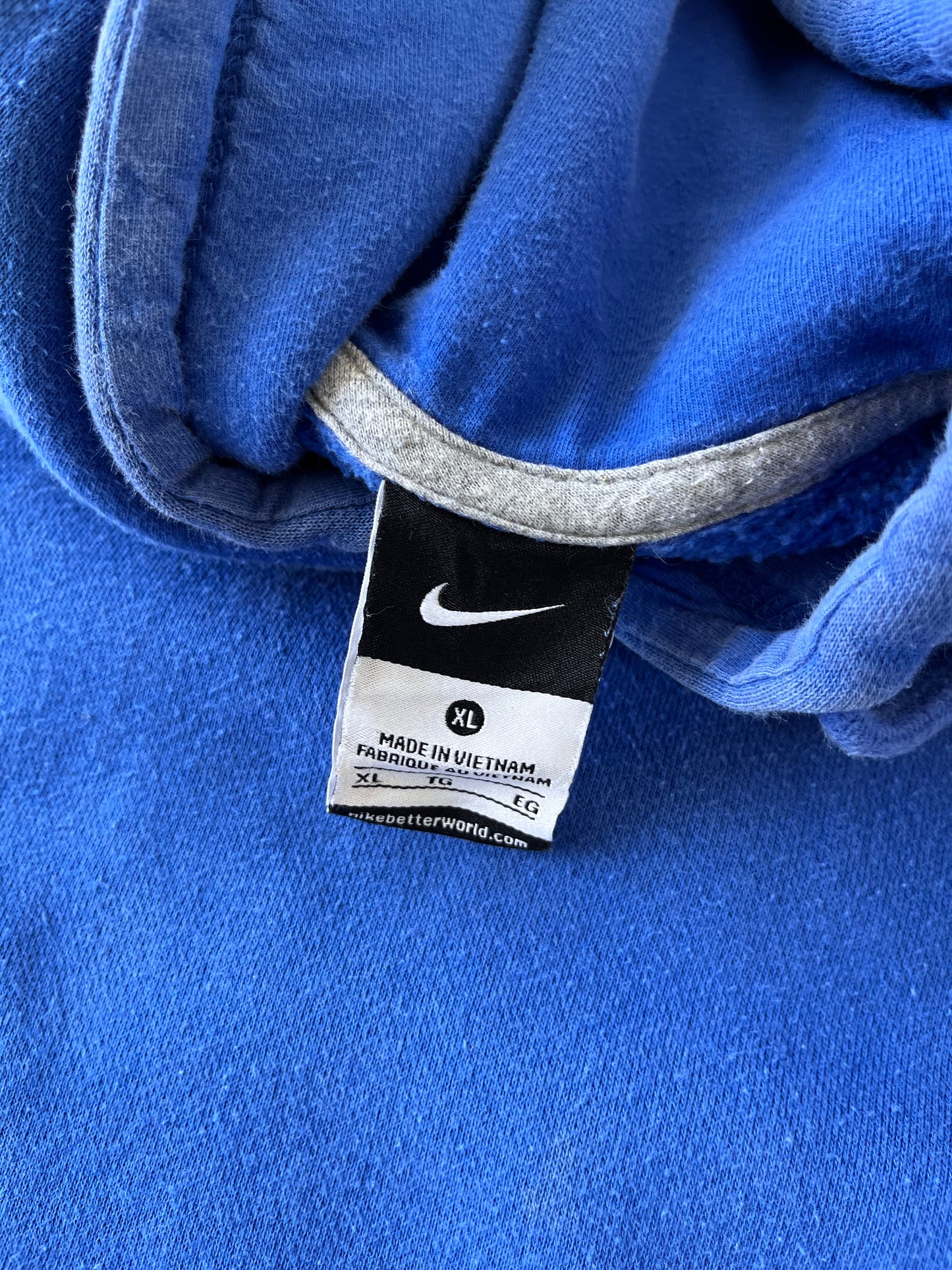 Vintage Nike Center Swoosh Blue Hoodie - XL