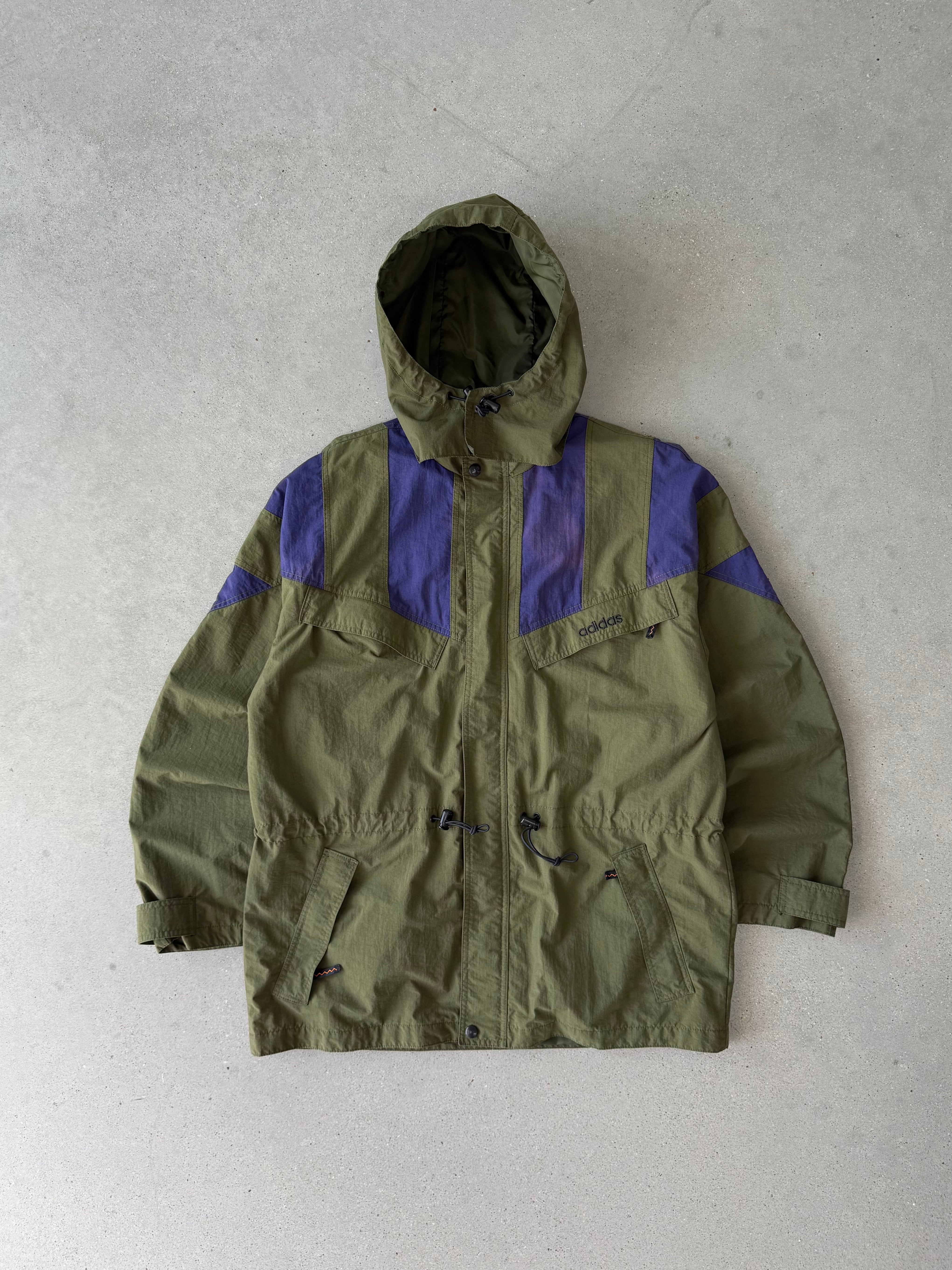 Vintage Adidas Olive Rain Jacket - M