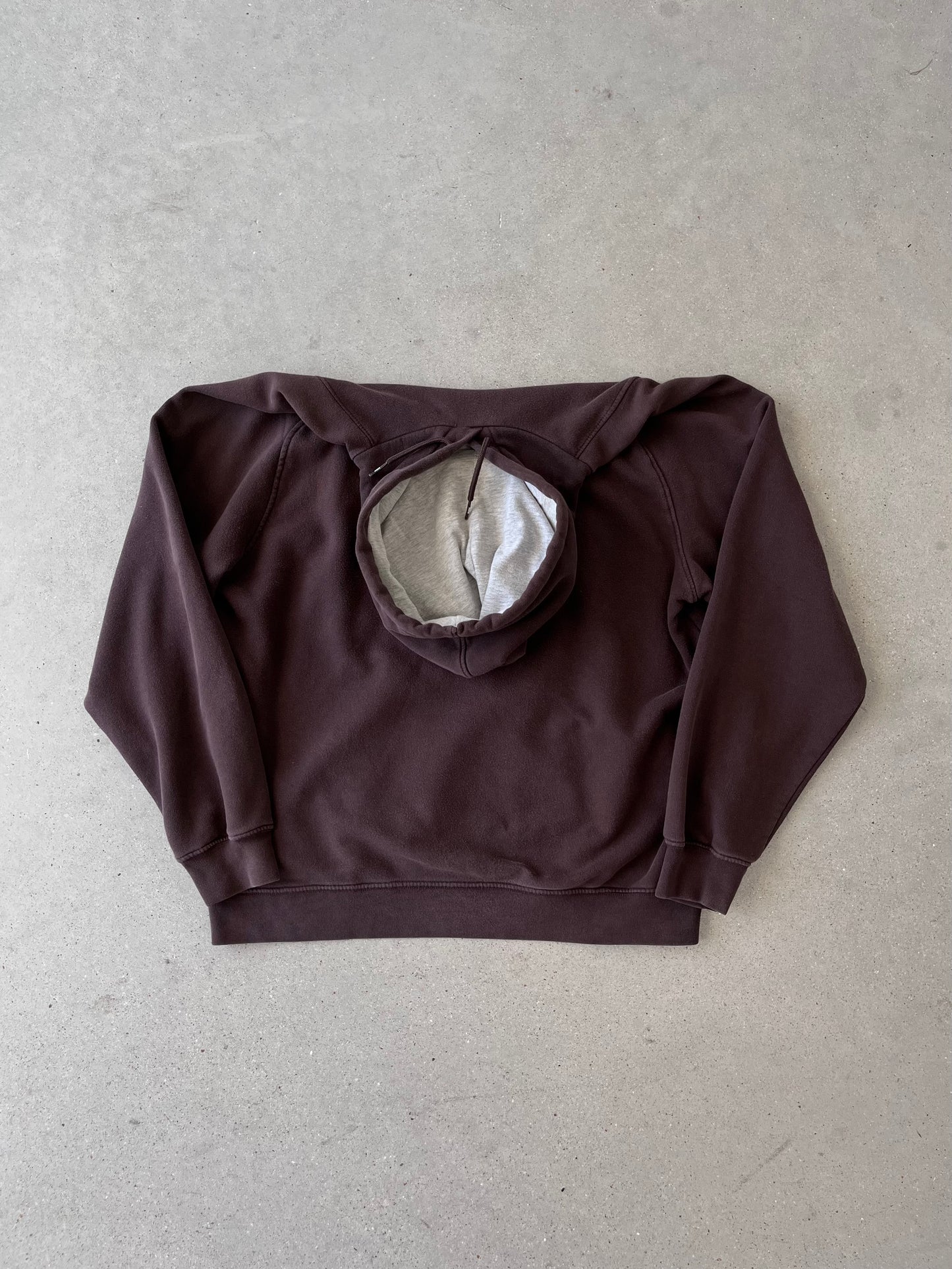 Vintage NIKE Spell-out Brown Hoodie - XL