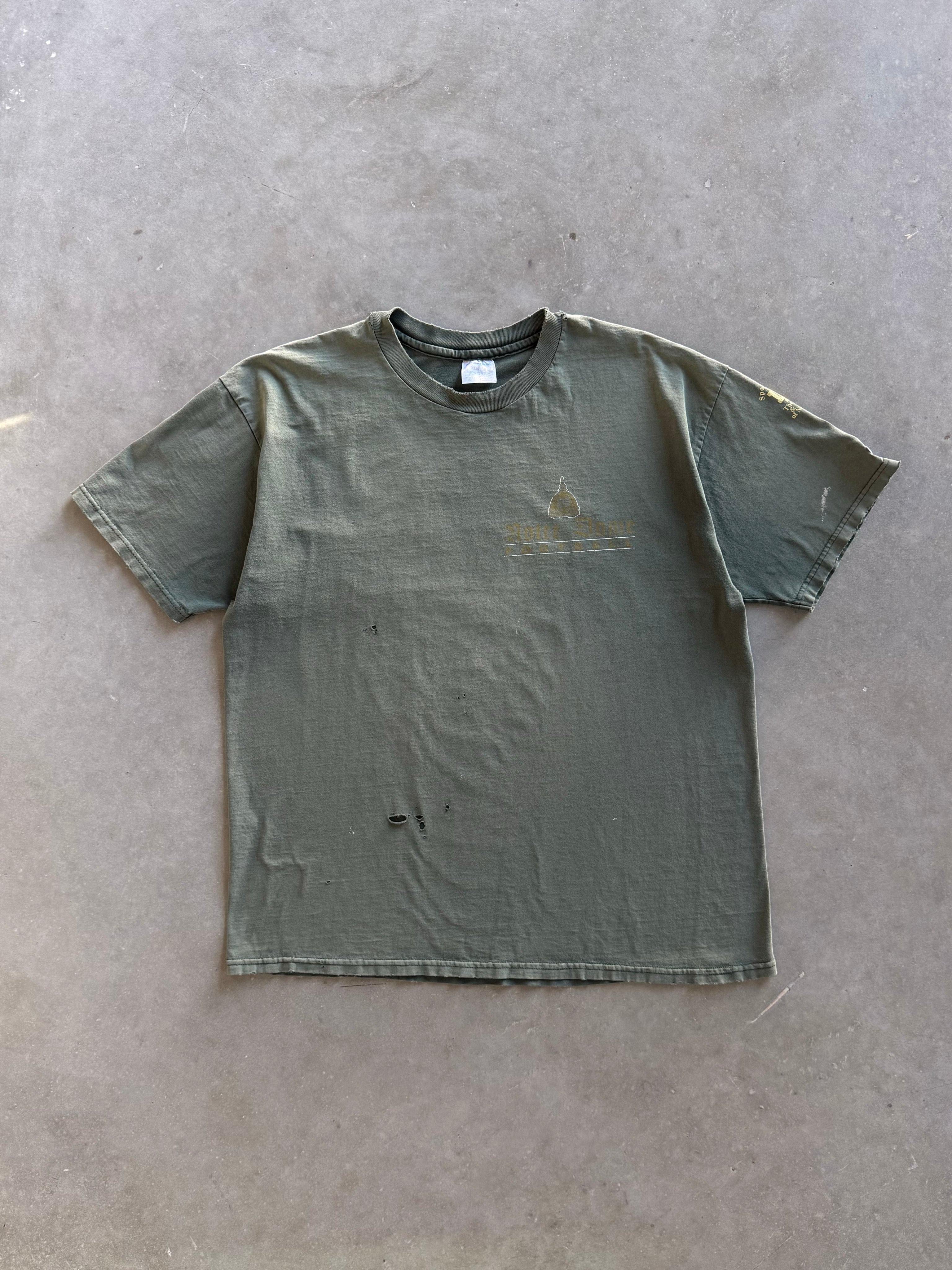 Vintage 1990s Notre Dame Distressed T-shirt (XL)