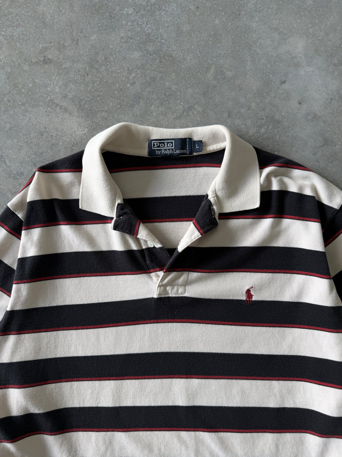 Vintage 2000s Stripes Polo By Ralph Lauren Long Sleeve T-shirt (L)