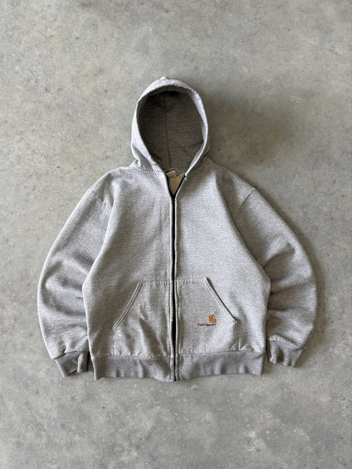 Vintage 1990s Carhartt Waffle-lined Zip-up Hoodie (M)