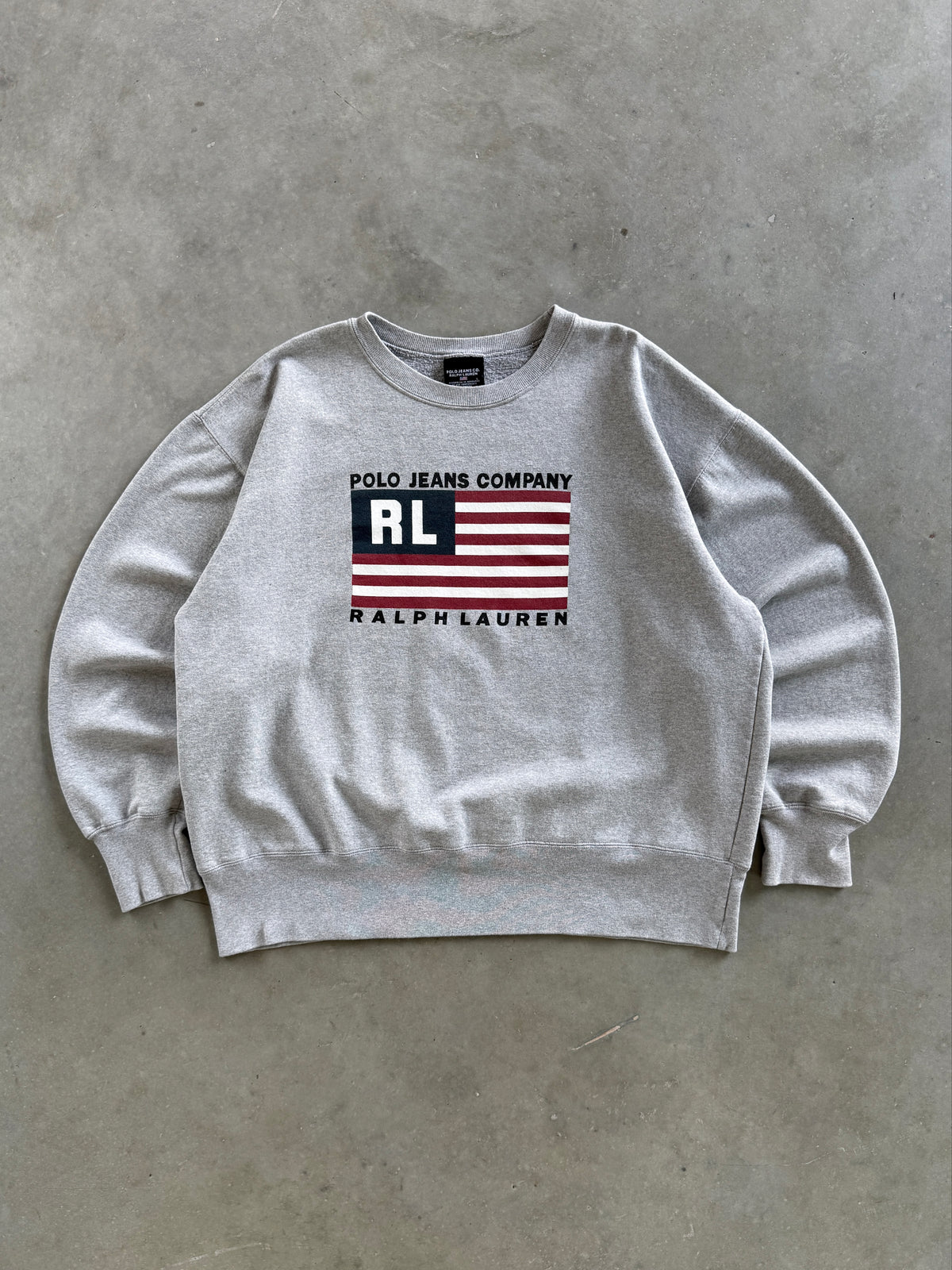 Vintage 1990s USA Flag Polo Jeans Co. Ralph Lauren Sweatshirt (L)