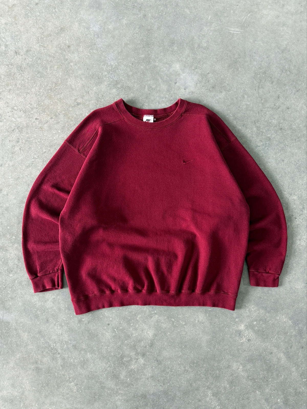 Vintage 1990s Nike Red Wine Mini SwooshSweatshirt (XL)